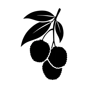 Black Cherry Silhouette Vector Illustration