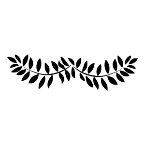 Black Leaf Branch Border Vector Illustration