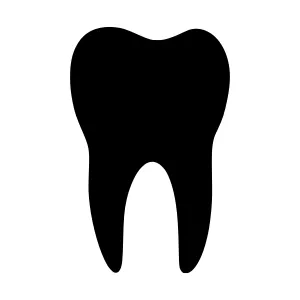 Tooth Silhouette Icon - Dental Vector Graphic
