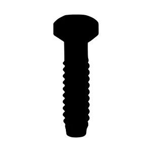 Black Screw Silhouette on White Background