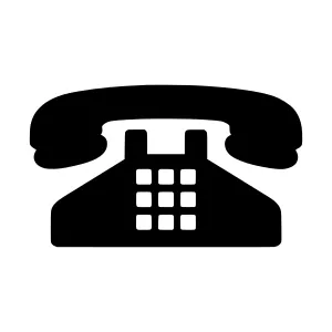 Vintage Telephone Icon - Black Silhouette