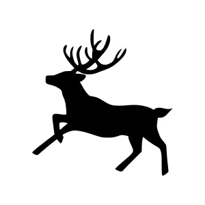 Black Deer Silhouette Vector Illustration
