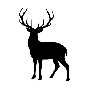 Silhouette Deer Head - Black on White