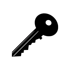 Black Key Icon - Simple Silhouette