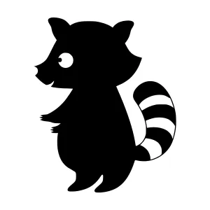 Cute Raccoon Silhouette Vector Illustration