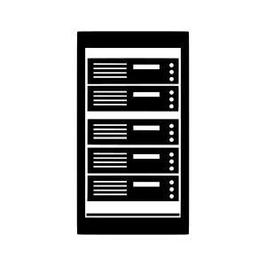 Server Rack Icon - Black Outline