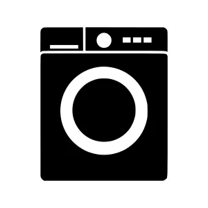 Laundry Machine Icon - Black & White Vector