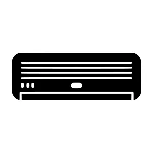 Black Air Conditioner Icon - Vector Illustration
