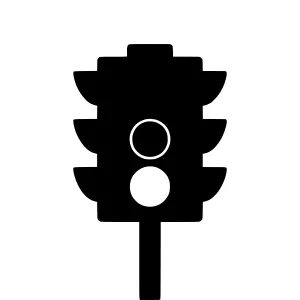 Black Traffic Light Icon - Vector Illustration