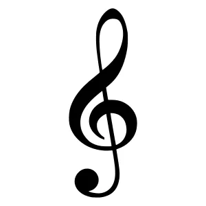 Black Music Clef Icon - Vector Illustration