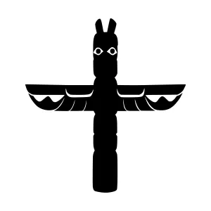 Totem Pole Silhouette - Tribal Design Vector