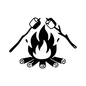 Silhouette Campfire with Marshmallows