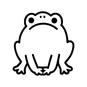 Sad Frog Line Art Icon