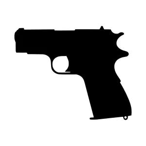 Silhouette Pistol Gun Vector Icon