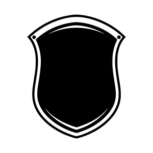 Black Shield Icon - Vector Design
