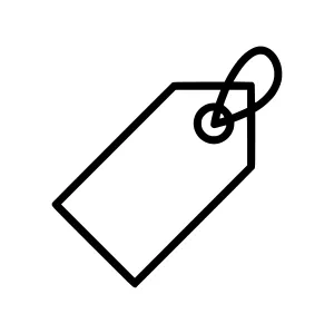 Simple Price Tag Icon - Line Art