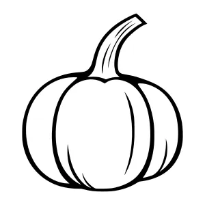 Black and White Pumpkin Outline Vector