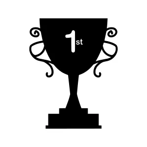 Black Trophy Cup - 1st Place Award Vector