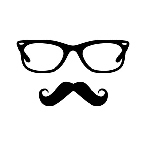Black Glasses & Moustache Icon - Vintage Style