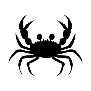 Black Crab Silhouette Vector Illustration