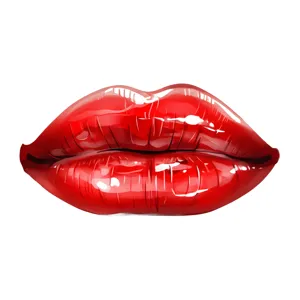 Red Glossy Lips Illustration - Vector Graphic