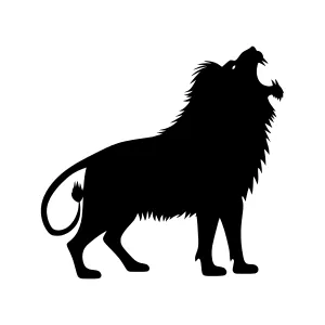 Silhouette Lion Roar - Vector Graphic