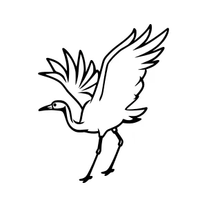 Crane Illustration - Black and White Vector