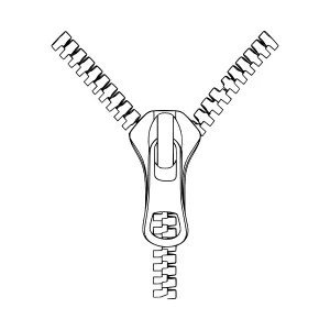 Black Zipper Detail - Isolated Vector Illustration