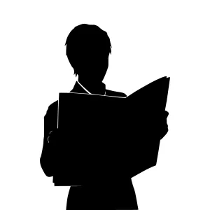 Silhouette Reading Newspaper - Business Illustration