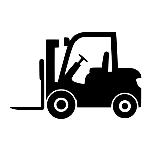 Forklift Icon - Black Silhouette