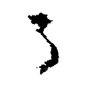 Vietnam Map Silhouette - Black Outline