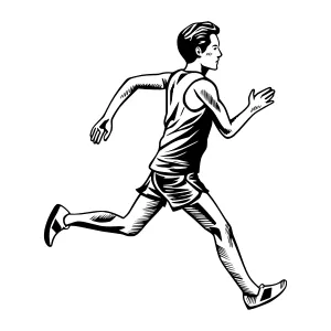 Runner Silhouette Black and White Illustration