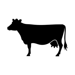 Black Cow Silhouette Vector Icon