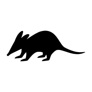 Silhouette of an Aardvark - Simple Vector Animal