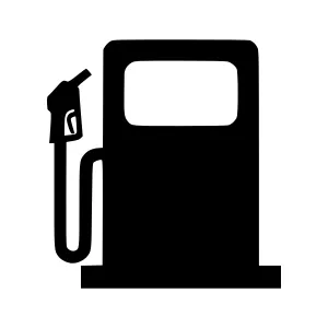 Gas Station Icon - Simple Black Silhouette