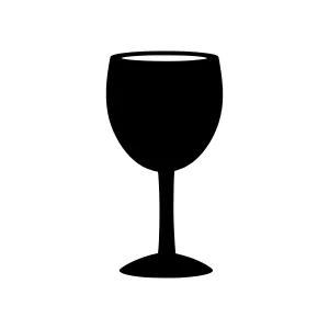 Wine Glass Icon - Simple Black Silhouette