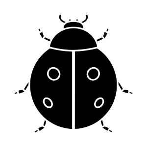 Black Ladybug Icon - Vector Illustration