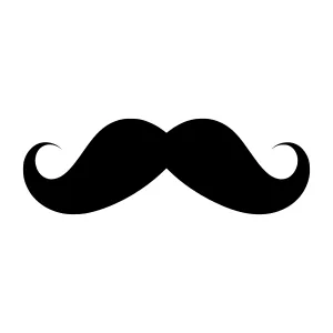 Black Mustache Icon - Vector Illustration