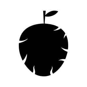 Abstract Apple Silhouette Logo Icon