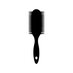 Black Hairbrush Icon - Stylized Silhouette