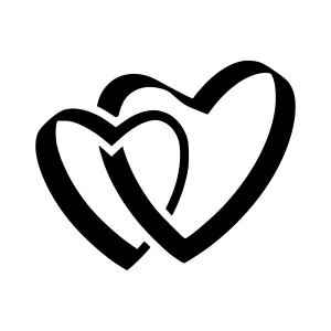 Interlocking Hearts - Minimalist Line Art