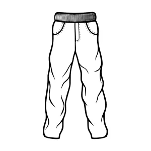 Black Leggings Line Art Illustration