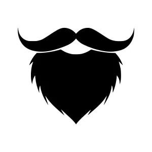 Black Mustache Icon - Vector Illustration