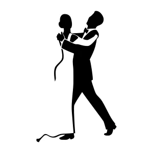 Silhouette Dance Couple - Vintage Style