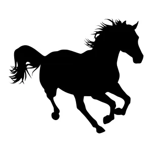 Silhouette Horse Running - Black Vector Graphic