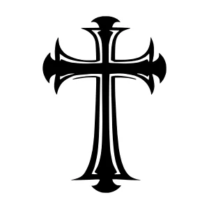 Black Cross Silhouette Vector Icon