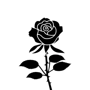 Black Rose Silhouette Vector Illustration