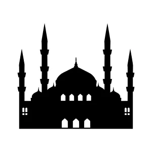 Silhouette Mosque - Islamic Architecture Vector