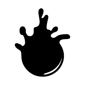Black Paint Splash Icon - Abstract Graphic