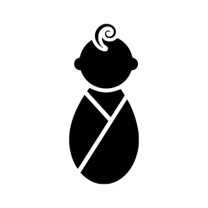 Baby Silhouette Icon - Minimalist Newborn Design